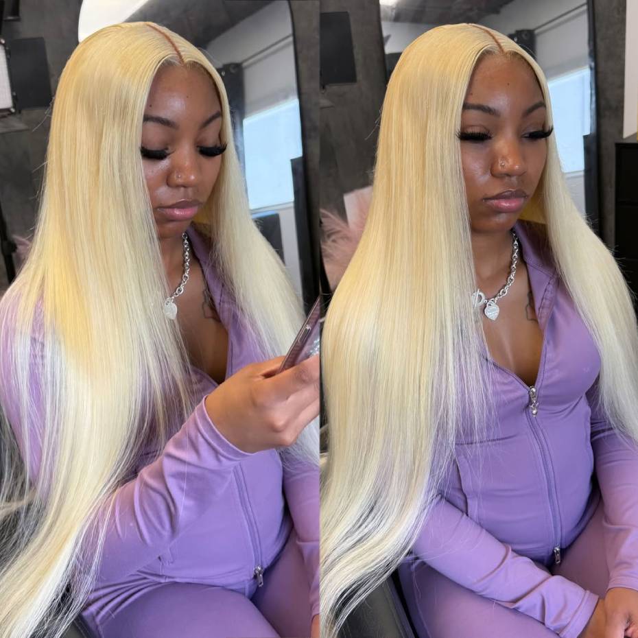 613 Blonde Body Wave Lace Front Wig - Densità 250%, colore biondo 613, parrucche