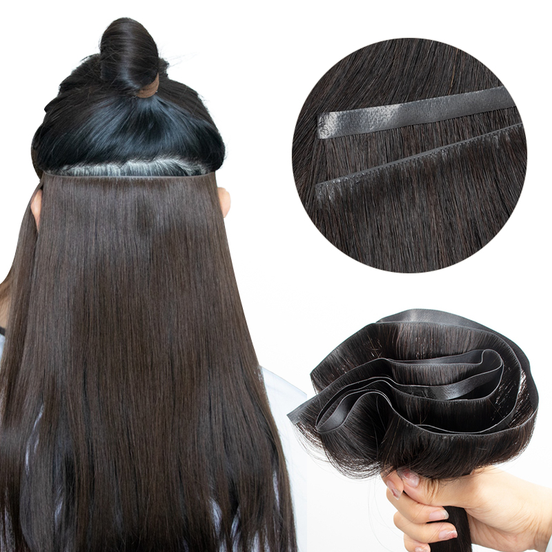 Invisible Tape In Extensions Real Hair - Nastro lungo invisibile Trama PU Fasci