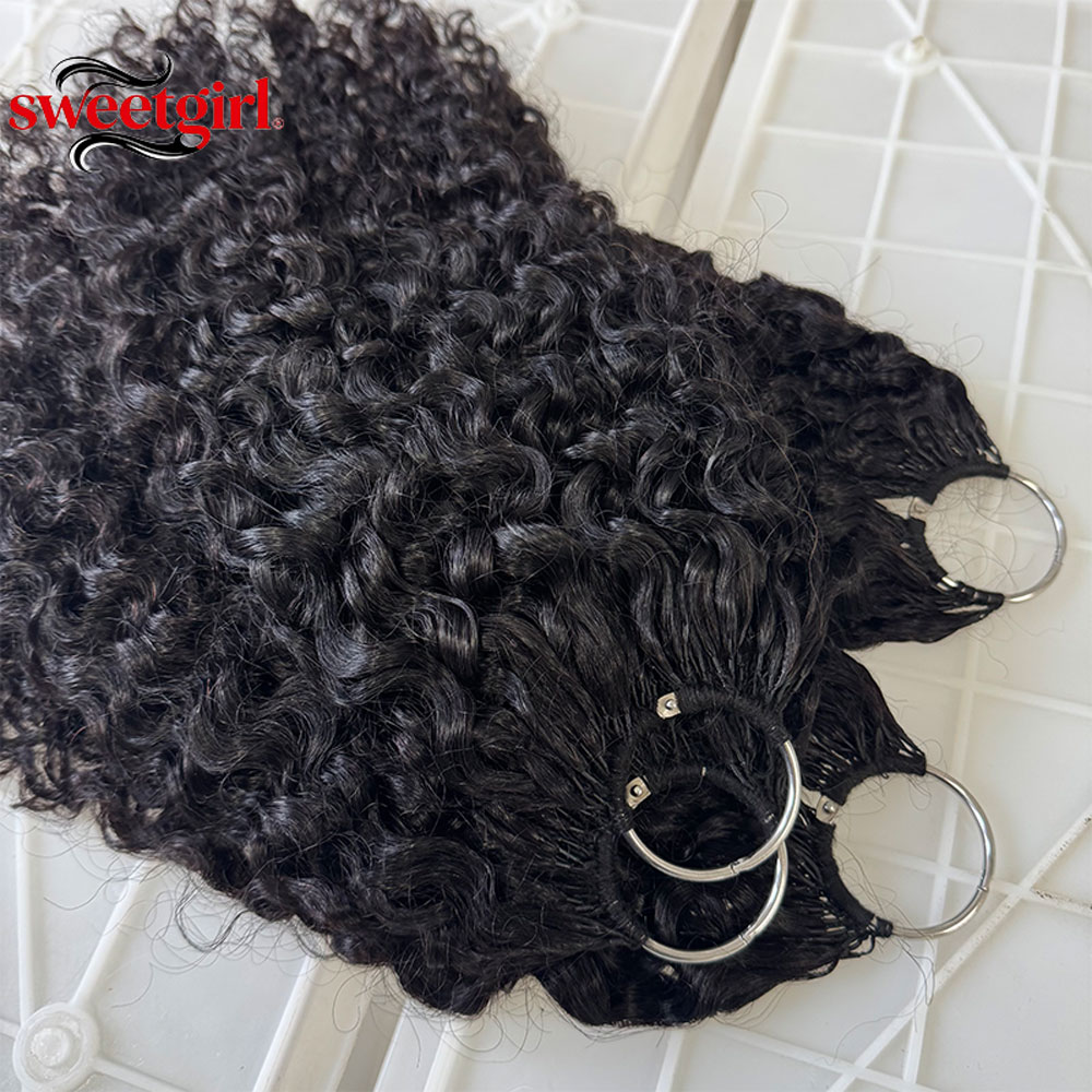 Water Wave Bulk Human Hair For Braiding - Capelli ricci Pixie neri naturali 100%