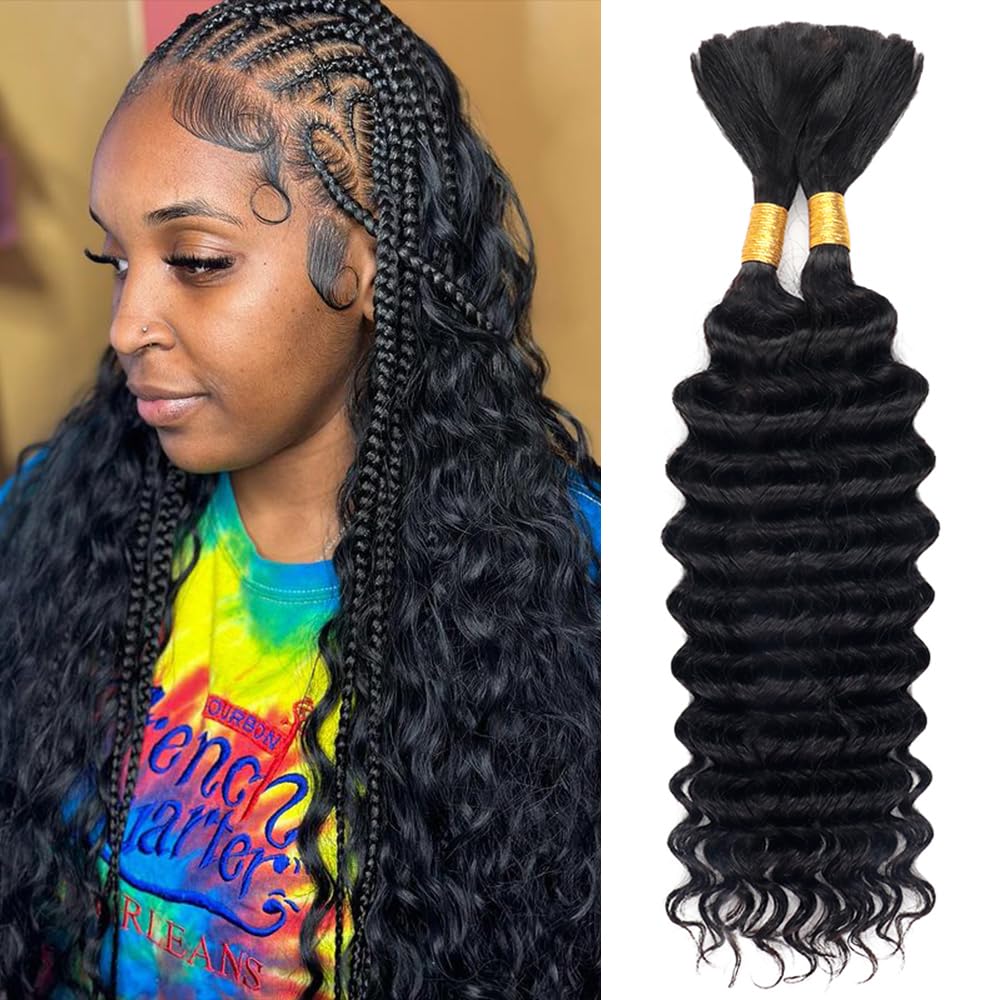 Water Wave Bulk Human Hair For Braiding - Capelli Umani Vergini a Onda Profonda