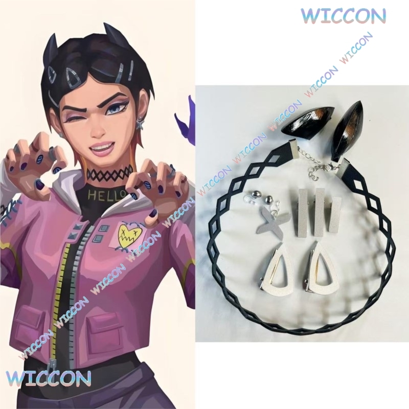 Hair Clips - Valorant Clove Clip Collare Orecchini a