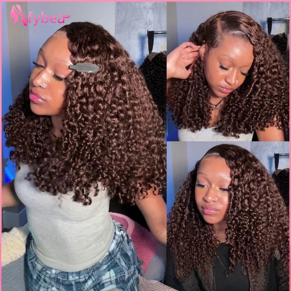 Hd Lace Frontal Wig Human Hair Pre Plucked - Parrucca riccia con frontale in pizzo,