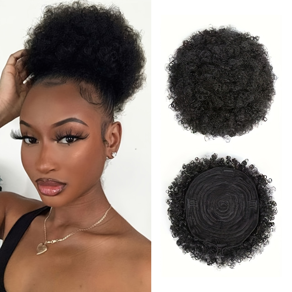 Drawstring Afro Curly Puff Ponytail - Afro crespo soffio 100% panini dei