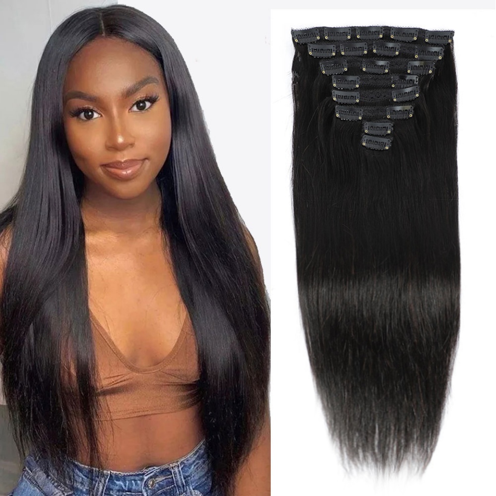 Clip dritta naturale nelle est - Seamless Clip In Hair Extensions Human Hair recensione e prezzo