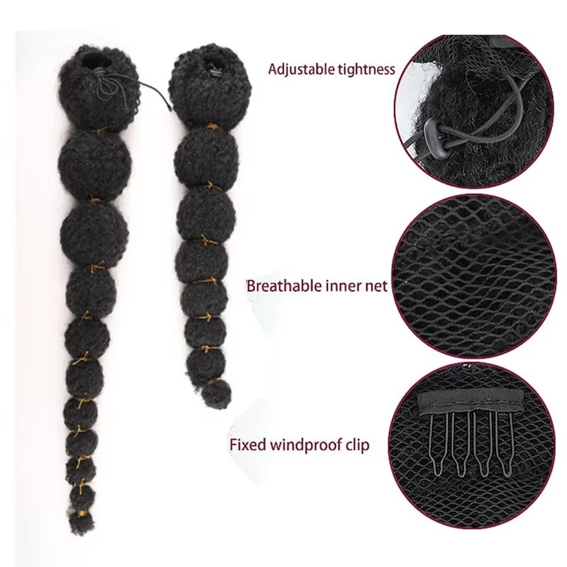 Estensione a Coda di Cavallo A - Drawstring Afro Curly Puff Ponytail recensione e prezzo