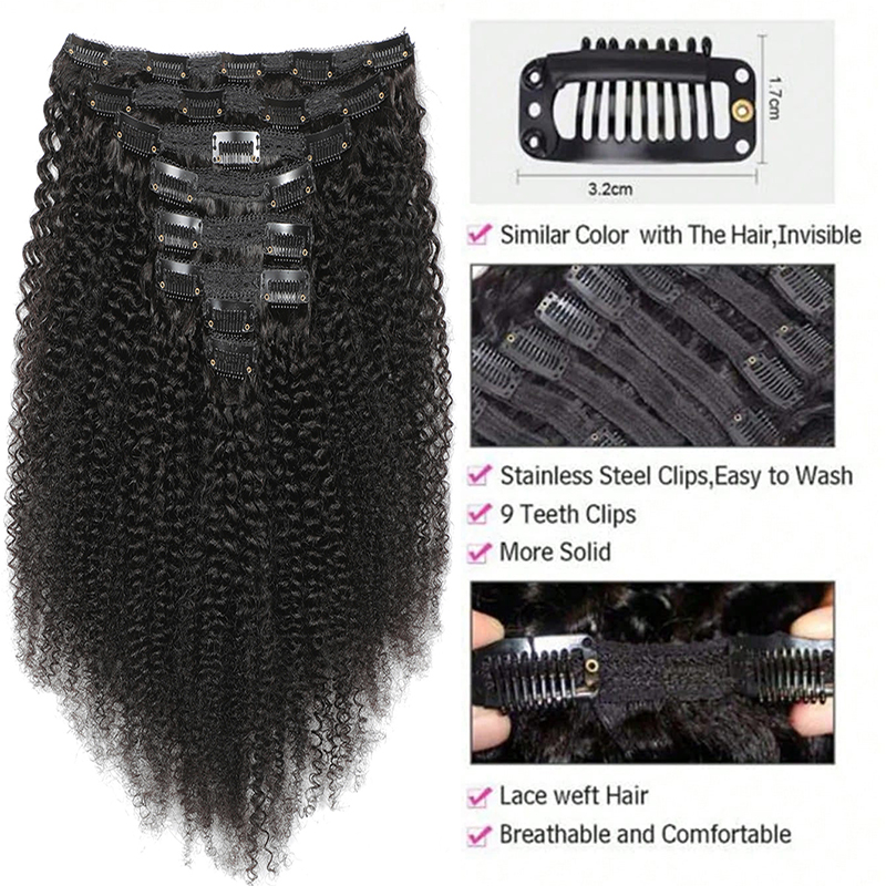 Clip per capelli umani afro ne - Seamless Clip In Hair Extensions Human Hair recensione e prezzo