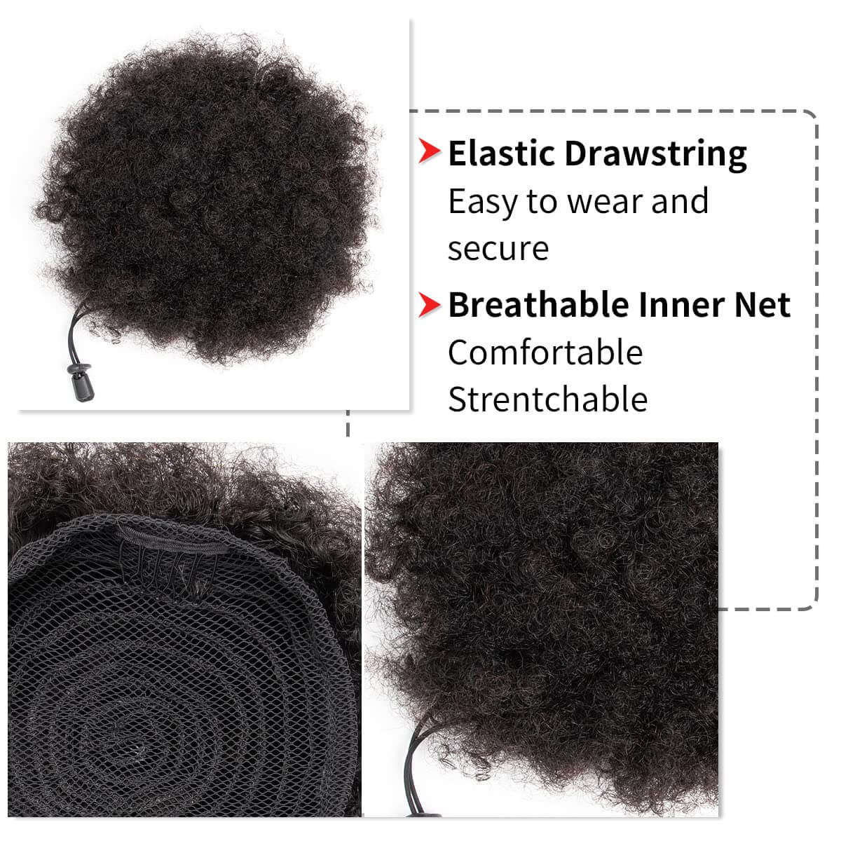 Coda di Cavallo Sintetica Afro - Drawstring Afro Curly Puff Ponytail recensione e prezzo