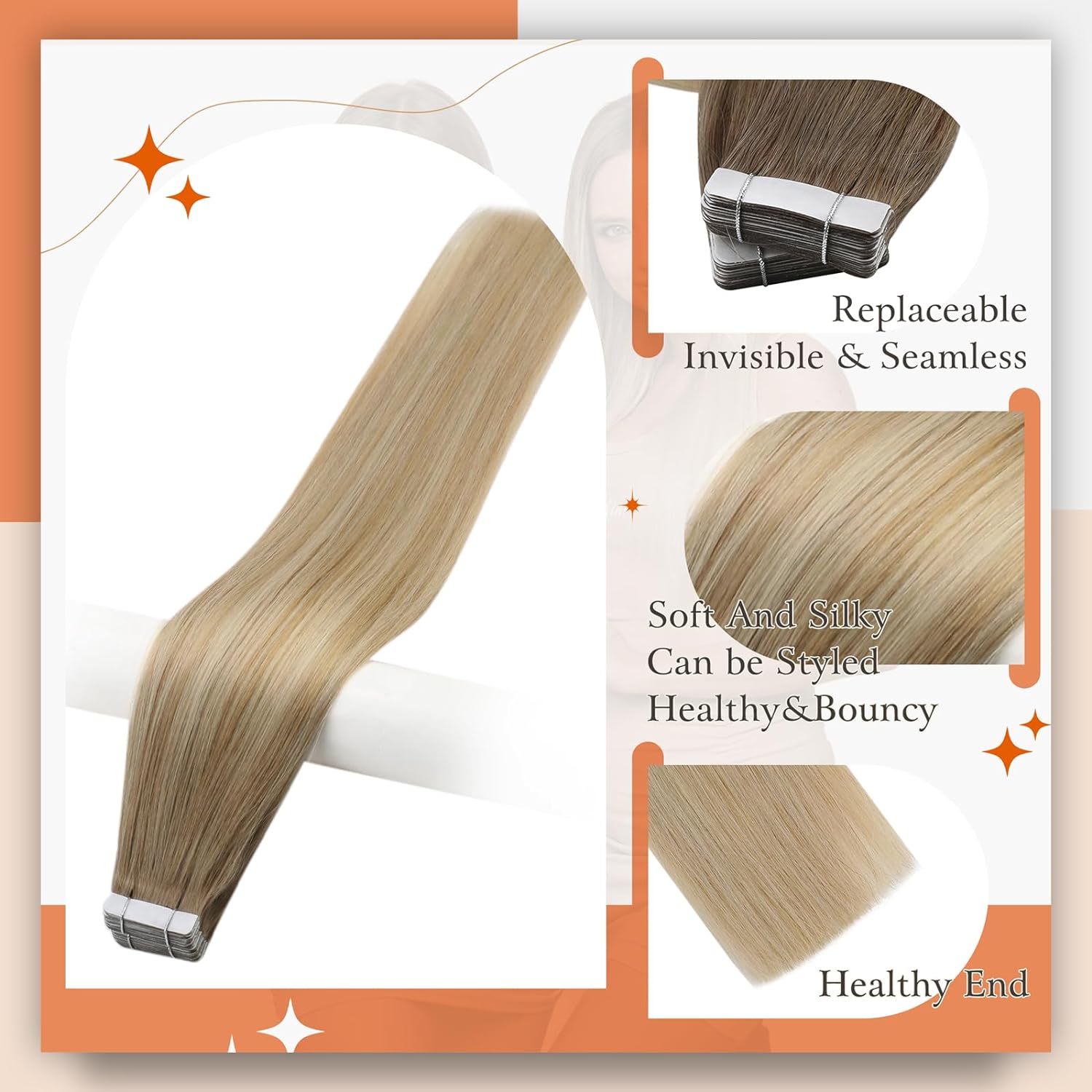 Nastro Omber Full Shine nelle  - Invisible Tape In Extensions Real Hair recensione e prezzo