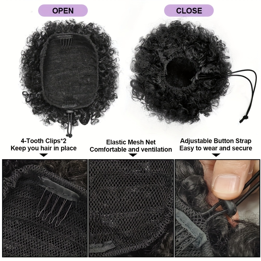 Afro crespo soffio 100% panini - Drawstring Afro Curly Puff Ponytail recensione e prezzo